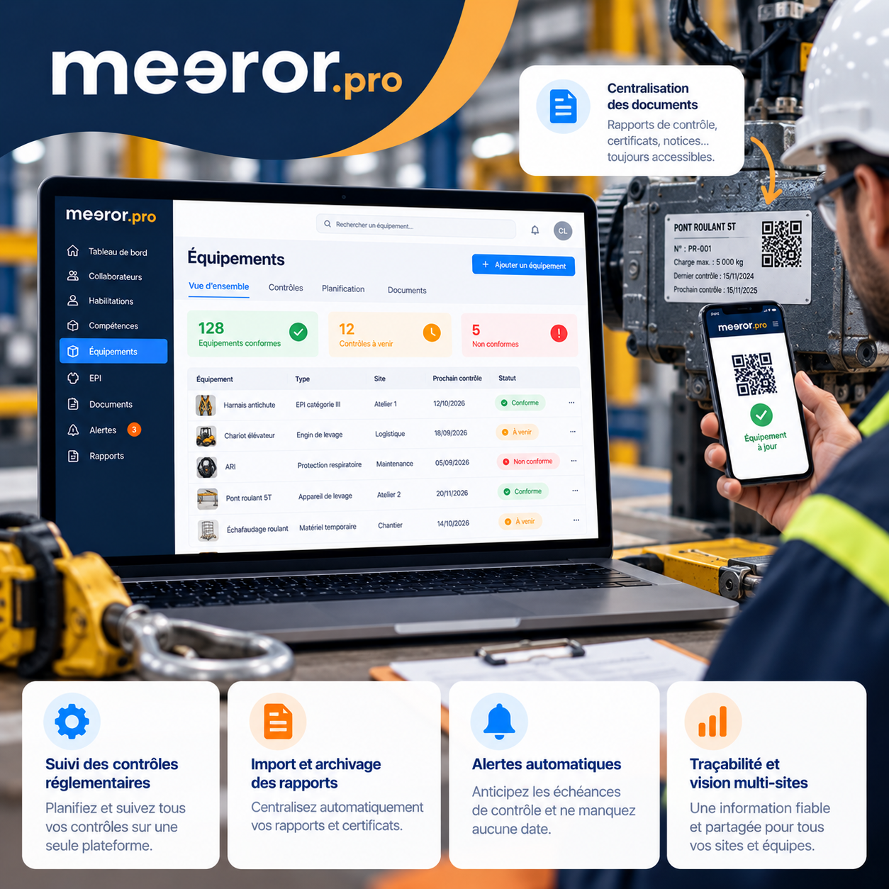 Gestion des équipements et contrôles réglementaires : Meeror