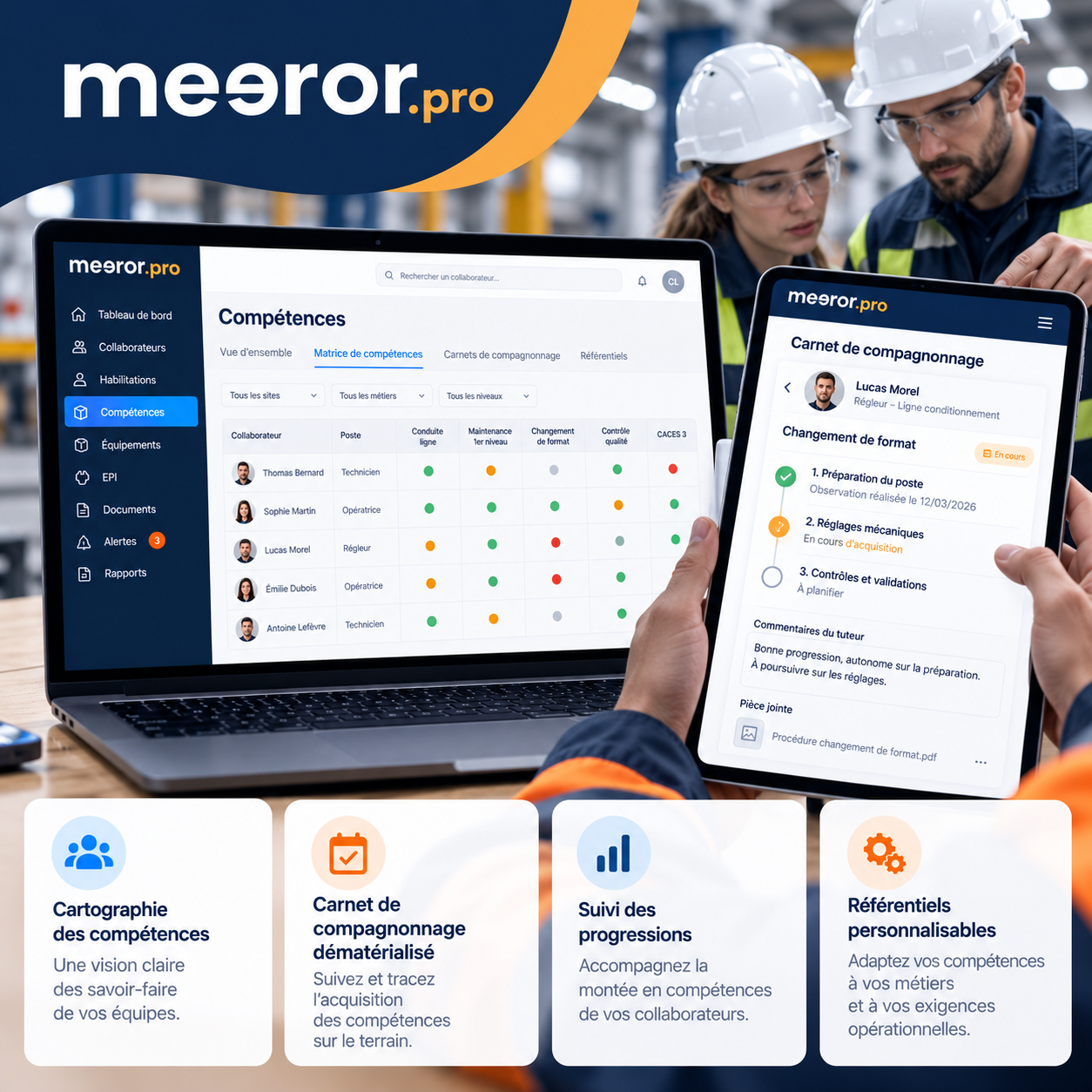 Gestion des compétences et carnet de compagnonnage digital : Meeror