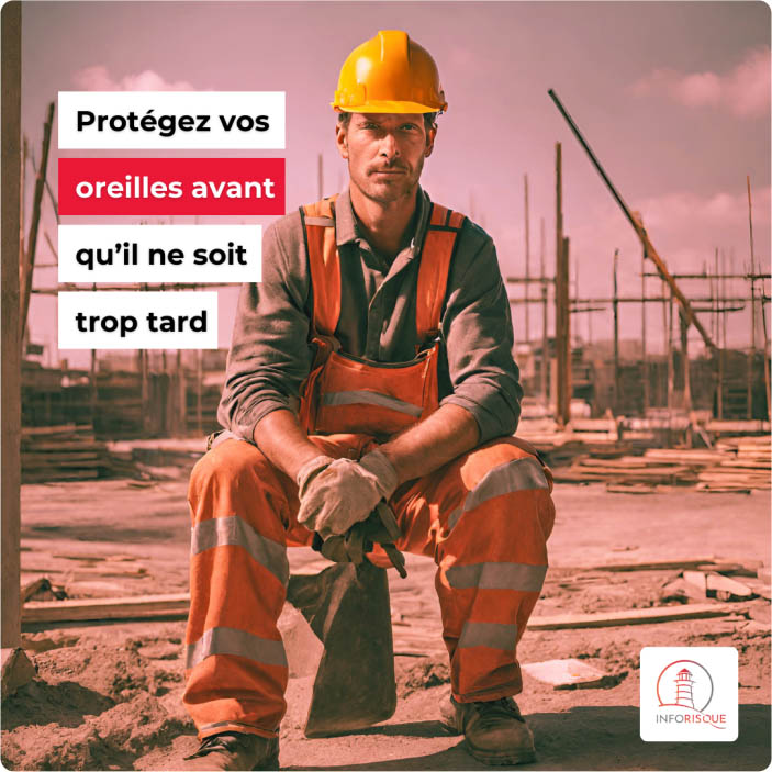 homme avec salopette orange et casque de chantier