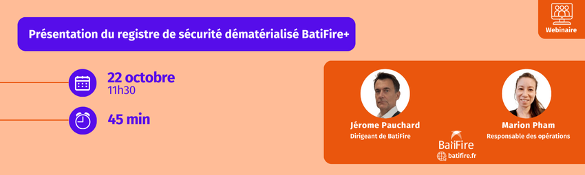 bannière Présentation du registre de sécurité dématérialisé BatiFire+