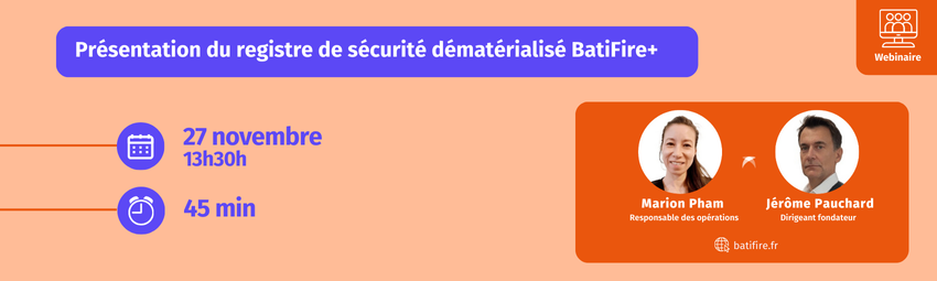 bannière Présentation du registre de sécurité dématérialisé BatiFire+