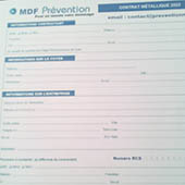 Groupe MDF Prévention _ Contrat de prévention Contrat de prévention