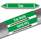 Etiquettes adhésives de marqueur de tuyauterie Eau
