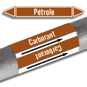 Etiquettes adhésives de marqueur de tuyauterie Pétrole et dérivés