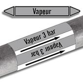 Préventimark _ Etiquettes adhésives de marqueur de tuyauterie Vapeur Marqueur de tuyauterie Vapeur-gris