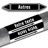 Préventimark _ Etiquettes adhésives de marqueur de tuyauterie autre noir Marqueur de tuyauterie autres : Noir,  avec ou sans pictogramme
