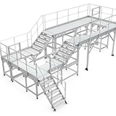Escaliers, plateformes et garde-corps / Solutions modèles Plate-forme assemblage à deux niveaux